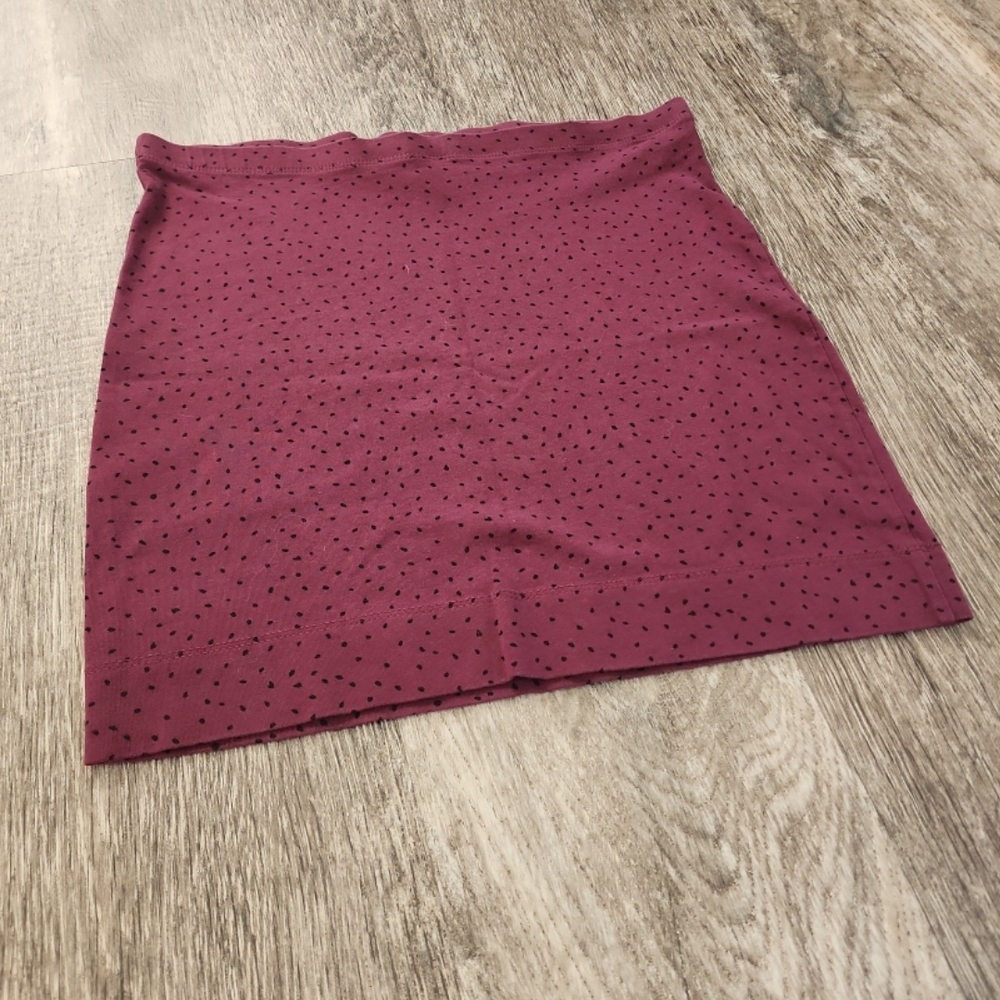 H&M Dark Red Mini Skirt with Dots